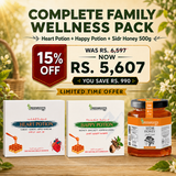 Complete Family Wellness Pack – Heart Potion + Happy Potion + Sidr Honey 500g
