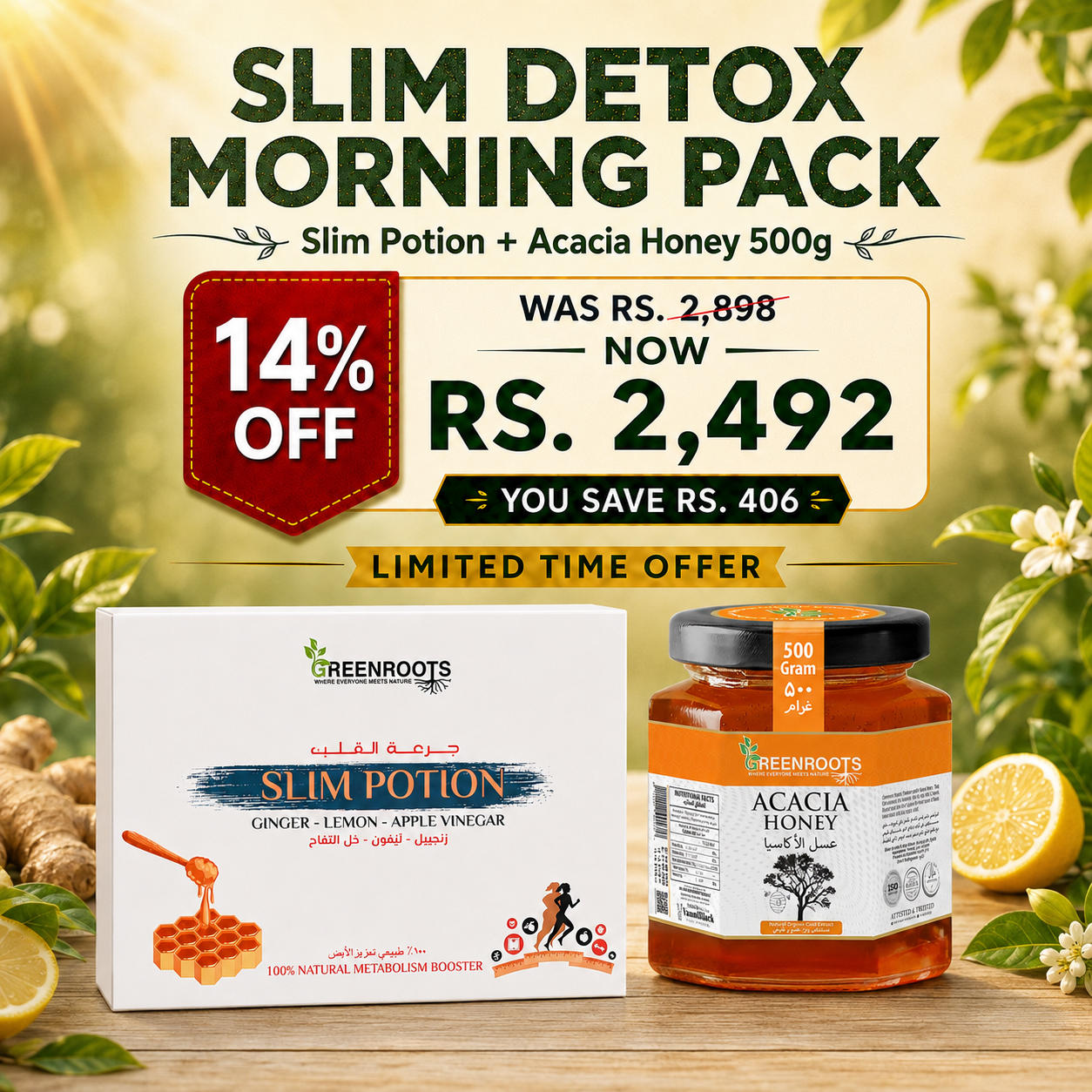 Slim Detox Morning Pack – Slim Potion + Acacia Honey 500g